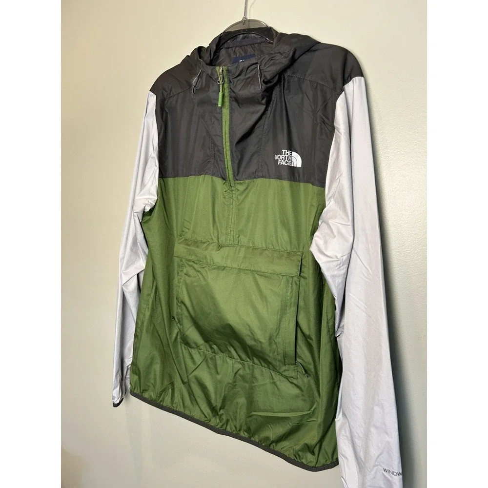 THE NORTH FACE Windwall Jacket Men L Color block Packable Half Zip Hike Trail